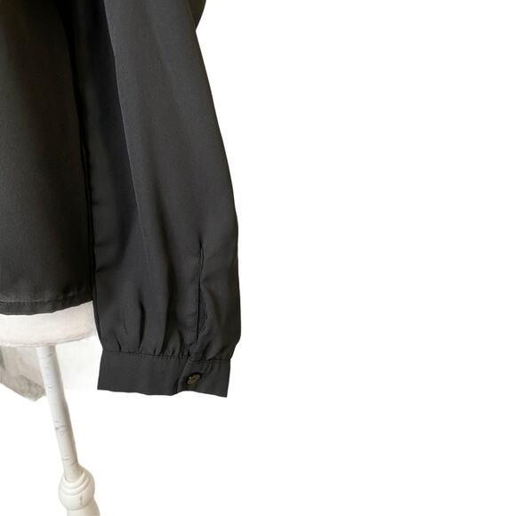 paper crane off shoulder blouse Top chiffon black sz m long sleeve - Picture 8 of 12